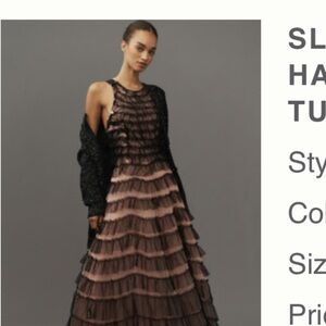 Anthropologie Black and Pink Strapless Dress